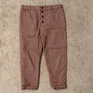 Kids Brown Checkered Pants